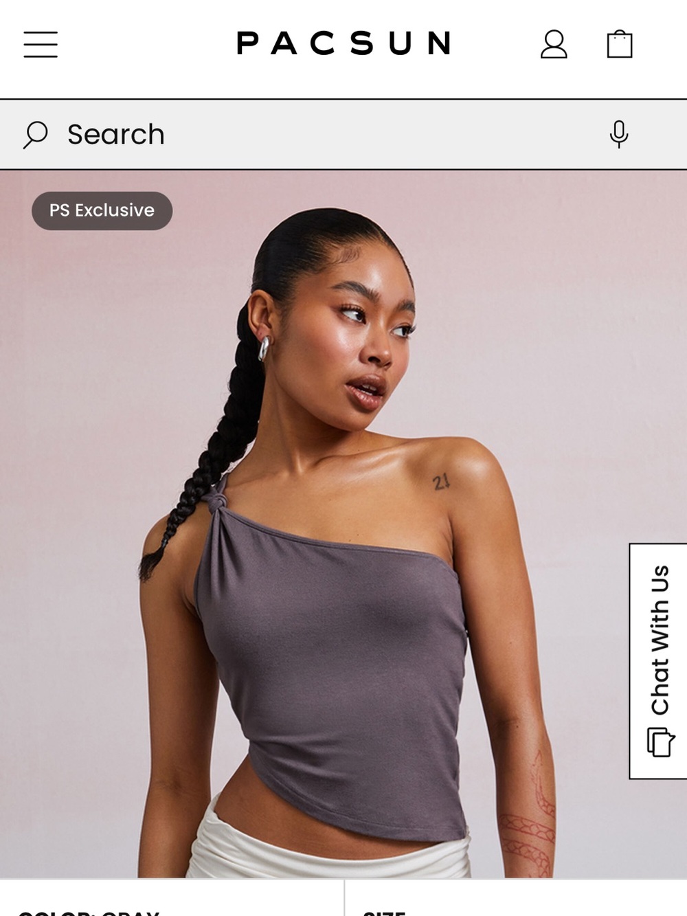 PacSun One-Shoulder Mandy knot top/ sold out